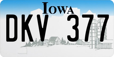 IA license plate DKV377