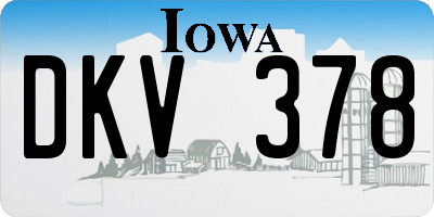 IA license plate DKV378