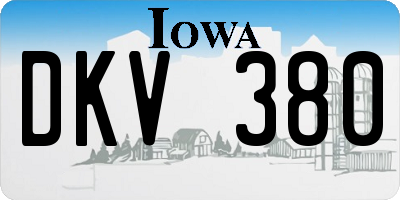 IA license plate DKV380