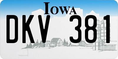 IA license plate DKV381