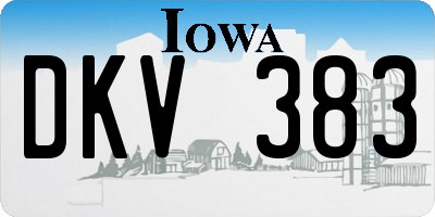 IA license plate DKV383