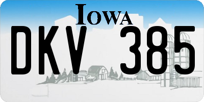 IA license plate DKV385