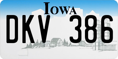 IA license plate DKV386