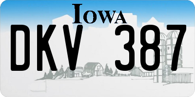 IA license plate DKV387