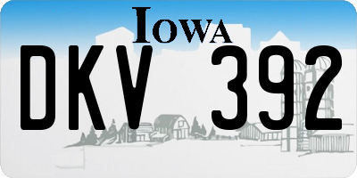 IA license plate DKV392