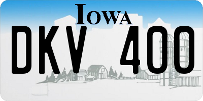 IA license plate DKV400