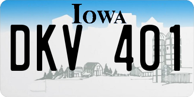 IA license plate DKV401