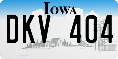 IA license plate DKV404