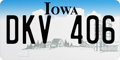 IA license plate DKV406