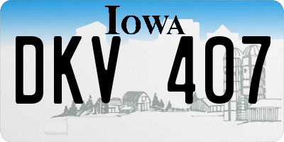 IA license plate DKV407