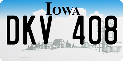 IA license plate DKV408
