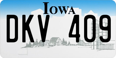 IA license plate DKV409