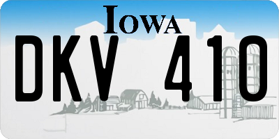 IA license plate DKV410