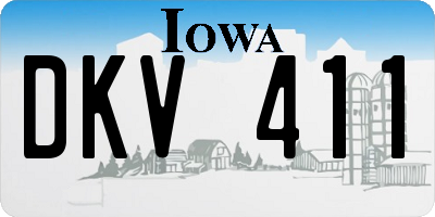 IA license plate DKV411