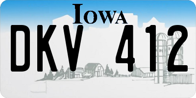IA license plate DKV412