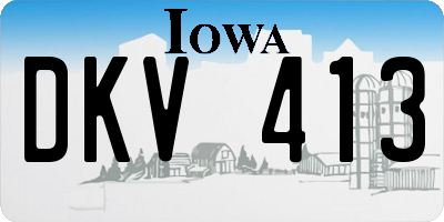 IA license plate DKV413
