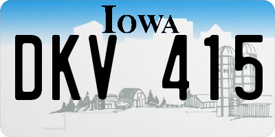IA license plate DKV415