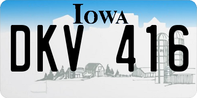 IA license plate DKV416