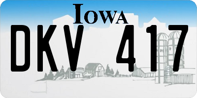 IA license plate DKV417