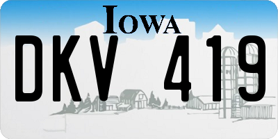 IA license plate DKV419