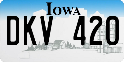 IA license plate DKV420