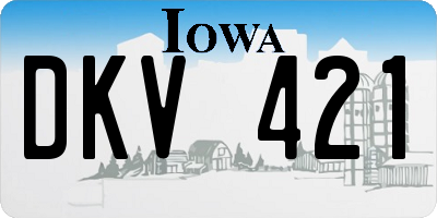 IA license plate DKV421