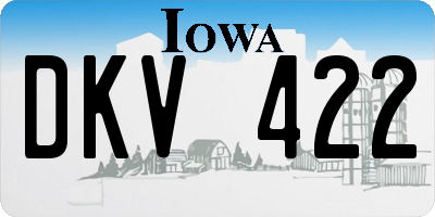 IA license plate DKV422