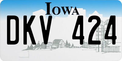 IA license plate DKV424