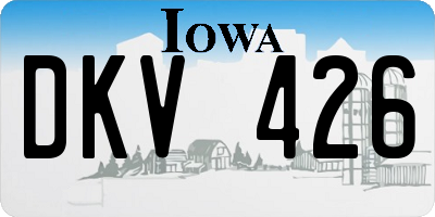 IA license plate DKV426