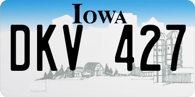 IA license plate DKV427