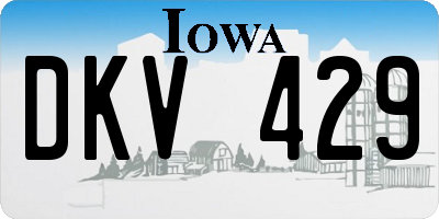 IA license plate DKV429