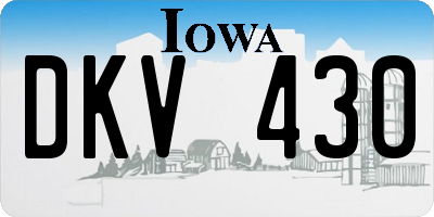 IA license plate DKV430