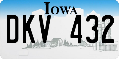 IA license plate DKV432