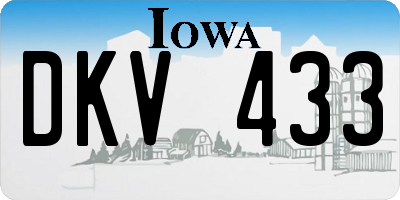 IA license plate DKV433