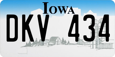 IA license plate DKV434