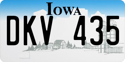 IA license plate DKV435
