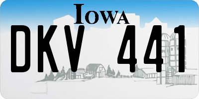 IA license plate DKV441