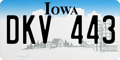 IA license plate DKV443