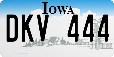 IA license plate DKV444