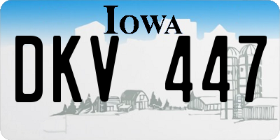 IA license plate DKV447