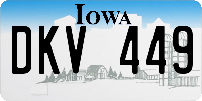 IA license plate DKV449