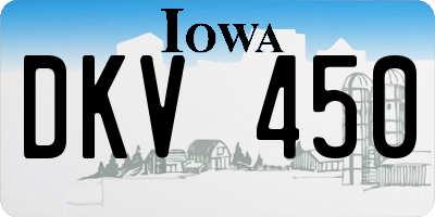 IA license plate DKV450
