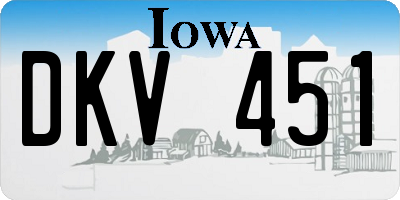 IA license plate DKV451