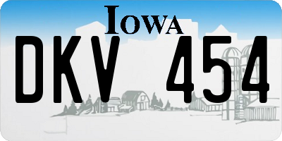 IA license plate DKV454