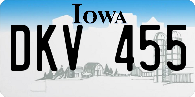 IA license plate DKV455
