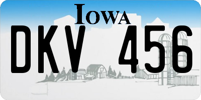 IA license plate DKV456