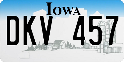 IA license plate DKV457
