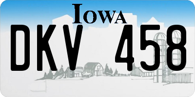 IA license plate DKV458