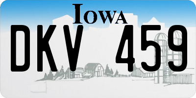 IA license plate DKV459