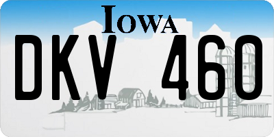 IA license plate DKV460